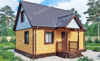 Каркасный дом с мансардой V446 "Джолит" строительство в Волоколамске