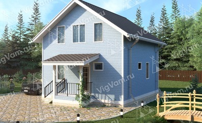 Дом из керамического блока с мансардой и с 4 спальнями VK445 "Эвансвилл" строительство в Ильинском