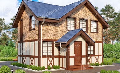 Каркасный дом с 3 спальнями V456 "Викторвилл" строительство в Михнево