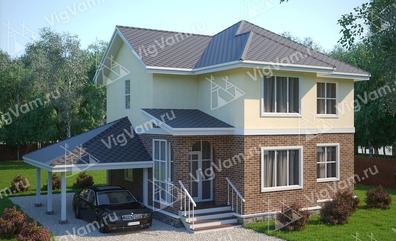 Двухэтажный дом из керамических блоков VK455 "Давенпорт"