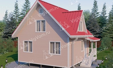 Дом из пеноблока с мансардой VP443 "Эльк Грув"