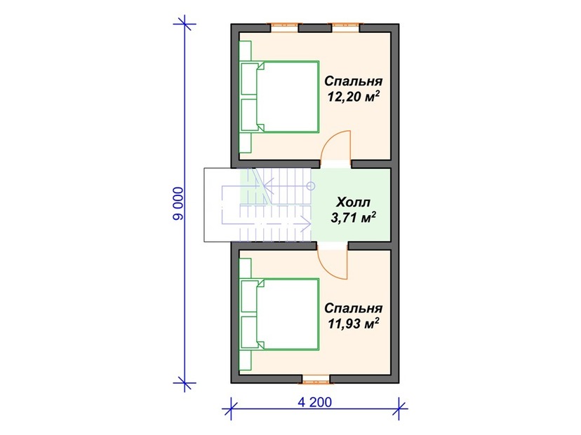 Дом из керамического блока VK387 "Сиракьюс" c 3 спальнями план мансардного этажа