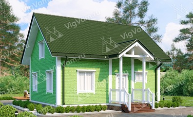 Каркасный дом с сауной V416 "Кейп Корал" строительство в Лесном Городке