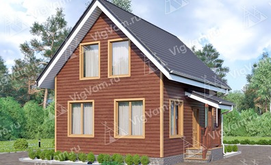 Дом из керамического блока с мансардой VK385 "Скоттсдейл" строительство в Красково