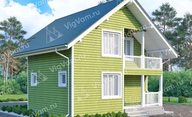 Дом из керамического блока с мансардой и 3 спальнями VK381 "Стоктон" строительство в Пушкино