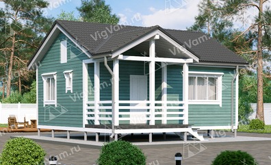Одноэтажный дом из керамических блоков VK370 "Торранс"