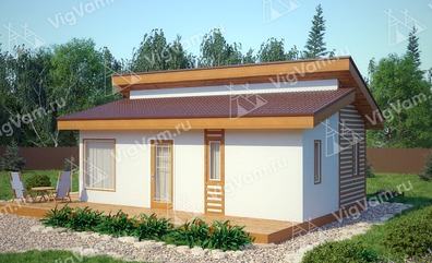 Каркасный дом с террасой V433 "Анахайм"