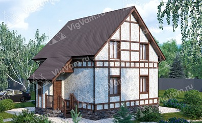 Каркасный дом с 4 спальнями V403 "Сакраменто" строительство в Уваровке