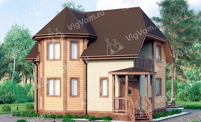Каркасный дом с эркером V400 "Сан-Бернардино" строительство в Одинцово
