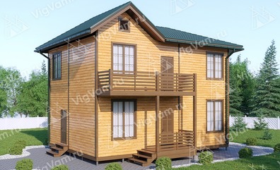 Каркасный дом 9x11 с котельной, балконом, эркером – проект V422 "Бойсе" в кредит/ипотеку