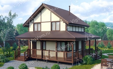 Каркасный дом с сауной V421 "Бомонт	" строительство в Красково