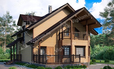 Каркасный дом с балконом V390 "Сент-Питерсберг"