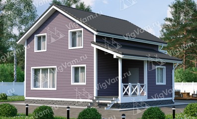 Каркасный дом с балконом V367 "Хантсвилл"