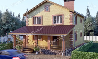 Двухэтажный дом из керамических блоков VK344 "Милуоки"