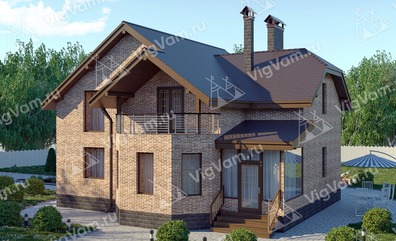 Каркасный дом с эркером и 3 спальнями V341 "Модесто"
