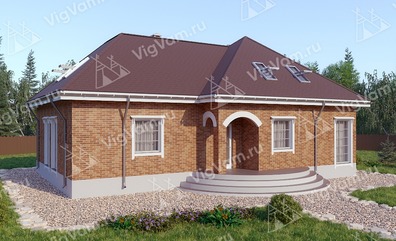 Дом из керамического блока с террасой VK291 "Огаста"