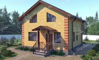 Каркасный дом с эркером и 3 спальнями V339 "Морено Вэлли" строительство в Подольске
