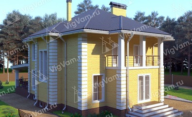 Каркасный дом с балконом V319 "Лафайетт"