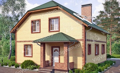 Каркасный дом с террасой V334 "Патерсон"