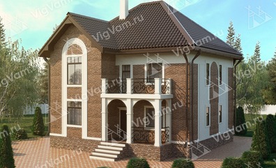 Дом из керамического блока с террасой VK356 "Норман"
