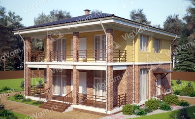 Каркасный дом с балконом V315 "Литл-Рок"