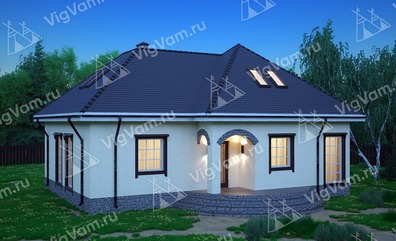 Дом из керамического блока с террасой VK309 "Гарлэнд"