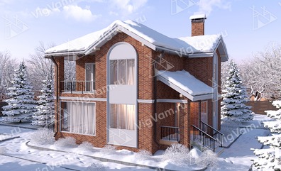 Дом из керамического блока с 3 спальнями VK353 "Ньюарк" строительство в Лосино-Петровском