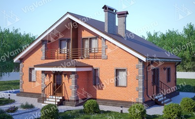 Каркасный дом с балконом V305 "Гранд Прейри-Джордан"