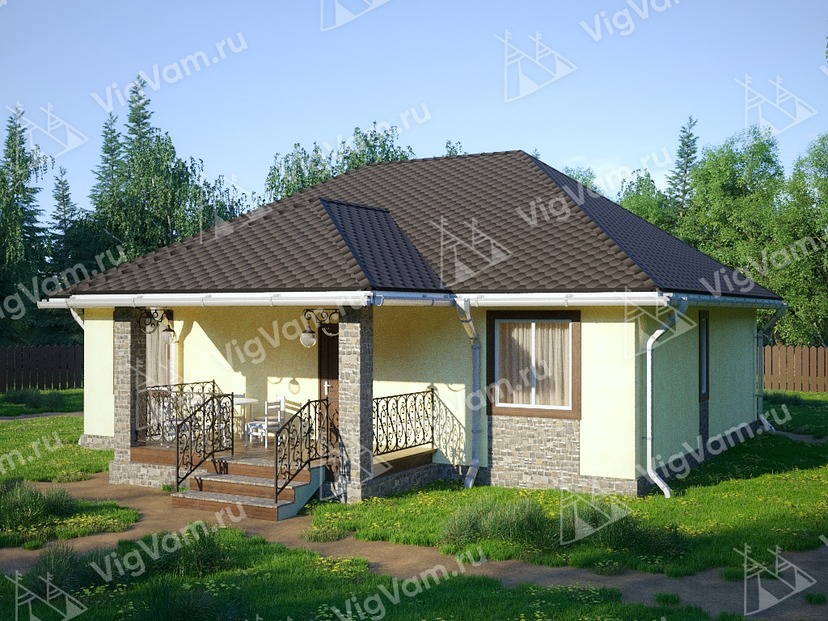 Дом из керамического блока с сауной VK304 "Гранд-Рэпидс"