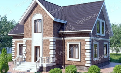 Дом из газобетонного блока с мансардой - VG326 "Портленд" в кредит/ипотеку