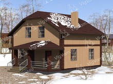 Каркасный дом с балконом V358 