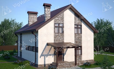 Дом из керамических блоков с мансардой VK300 "Цинциннати"