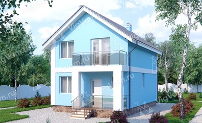 Дом из керамического блока с мансардой и 3 спальнями VK270 "Уичита" строительство в Дубне