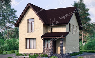 Дом из керамических блоков с мансардой VK249 "Миссури"