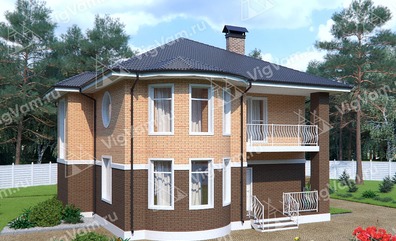 Каркасный дом с балконом V268 "Уоррен"