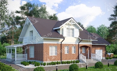 Дом из керамического блока с террасой VK264 "Фейетвилл"