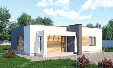 Дом из газобетона с плоской крышей VG282 "Оушенсайд" строительство в Краснозаводске