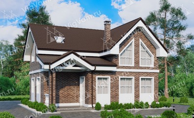 Каркасный дом с террасой V240 "Калифорния" строительство в Боброво