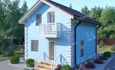 Дом из газобетона с мансардой и 3 спальнями VG157 "Белфаст" строительство в Видном