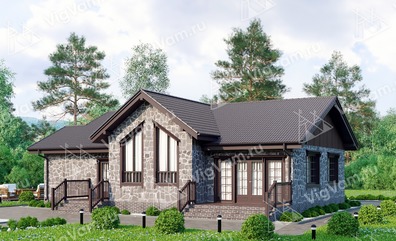 Каркасный дом 11x15 с котельной, террасой – проект V201 "Бессемер" строительство за маткапитал