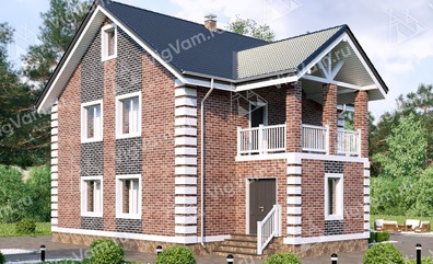 Дом из керамического блока с балконом и мансардой VK156 "Биддефорд"