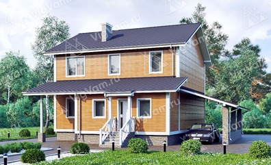 Каркасный дом 10x10 с котельной – проект V173 "Харрисон" в кредит/ипотеку