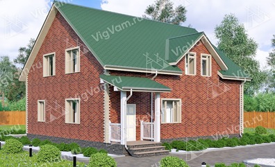 Дом из керамических блоков с мансардой VK171 "Магнолиа"