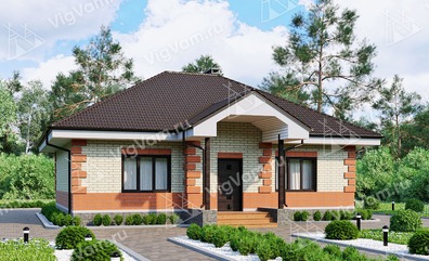 Дом из керамического блока с террасой VK193 "Гунтерсвилле" строительство в Лосино-Петровском