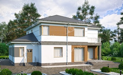 Двухэтажный дом из керамических блоков VK206 "Клэр"