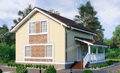 Дом из керамического блока с террасой и 4 спальнями VK146 "Гуилфорд"