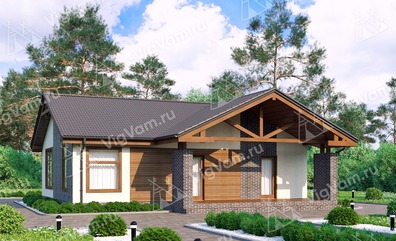 Дом из керамического блока с террасой VK234 "Айдахо" строительство в Богородском
