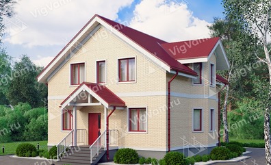 Каркасный дом с эркером и 4 спальнями V188 "Причард" строительство в Раменском