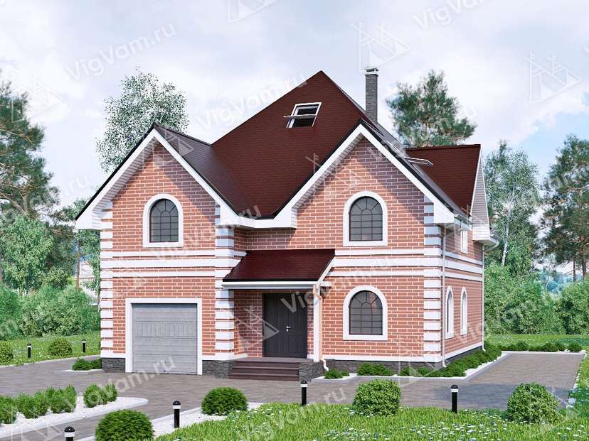 Дом из керамического блока с гаражом VK187 "Селма"