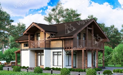 Каркасный дом с балконом V228 "Мэн"